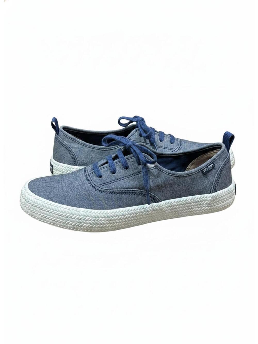 Sperry Women's Chambray Blue Lace Up Casual Sneaker Shoes Size 9